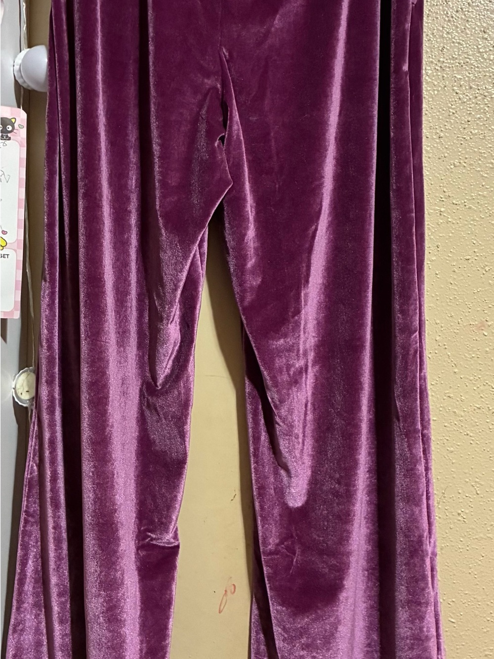 PINK Victoria's Secret Velvet Wide Leg Pants - Plum
